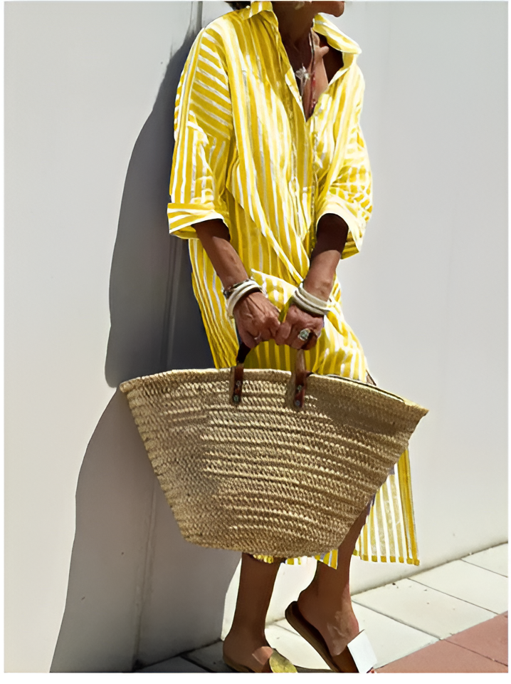 NOVERA™ | Elegante Gestreepte Overhemdjurk