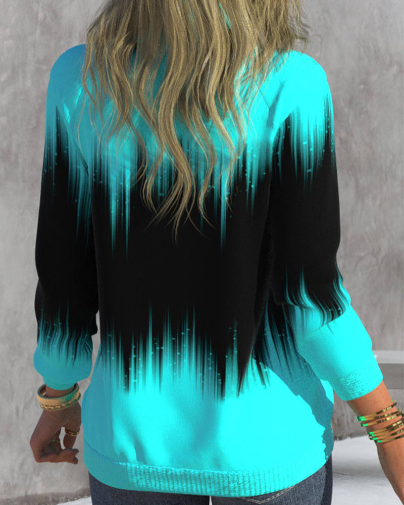 Mia™ | Trui met hoge hals en gradientprint