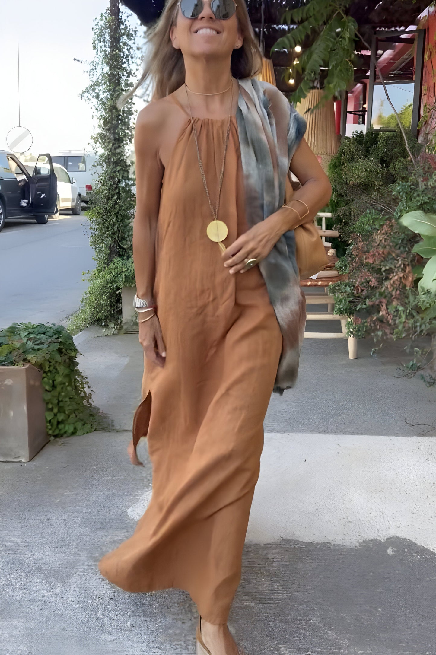 Elina™ | Luchtige Halterjurk van Katoenmengsel