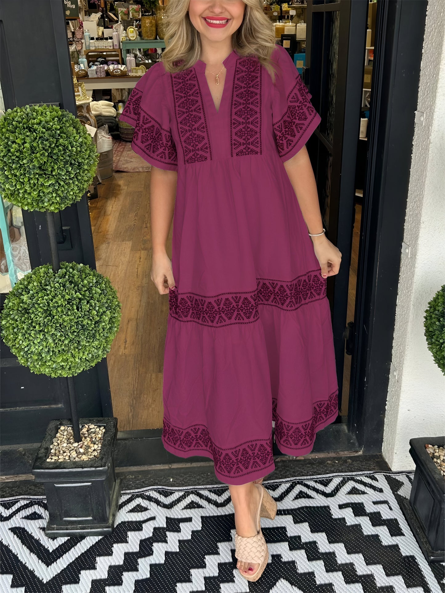 Amber™ | Geborduurde Maxi-jurk