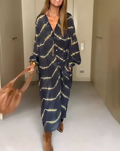 Julia™ | Boho Gestreepte Maxi-jurk