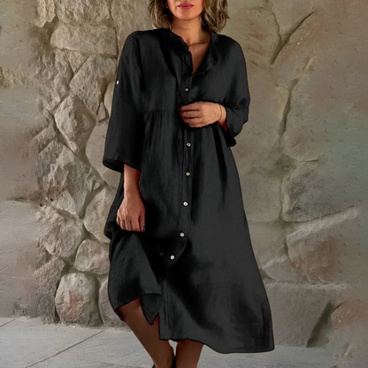 Isa™ | Katoen-linnen Hemdjurk