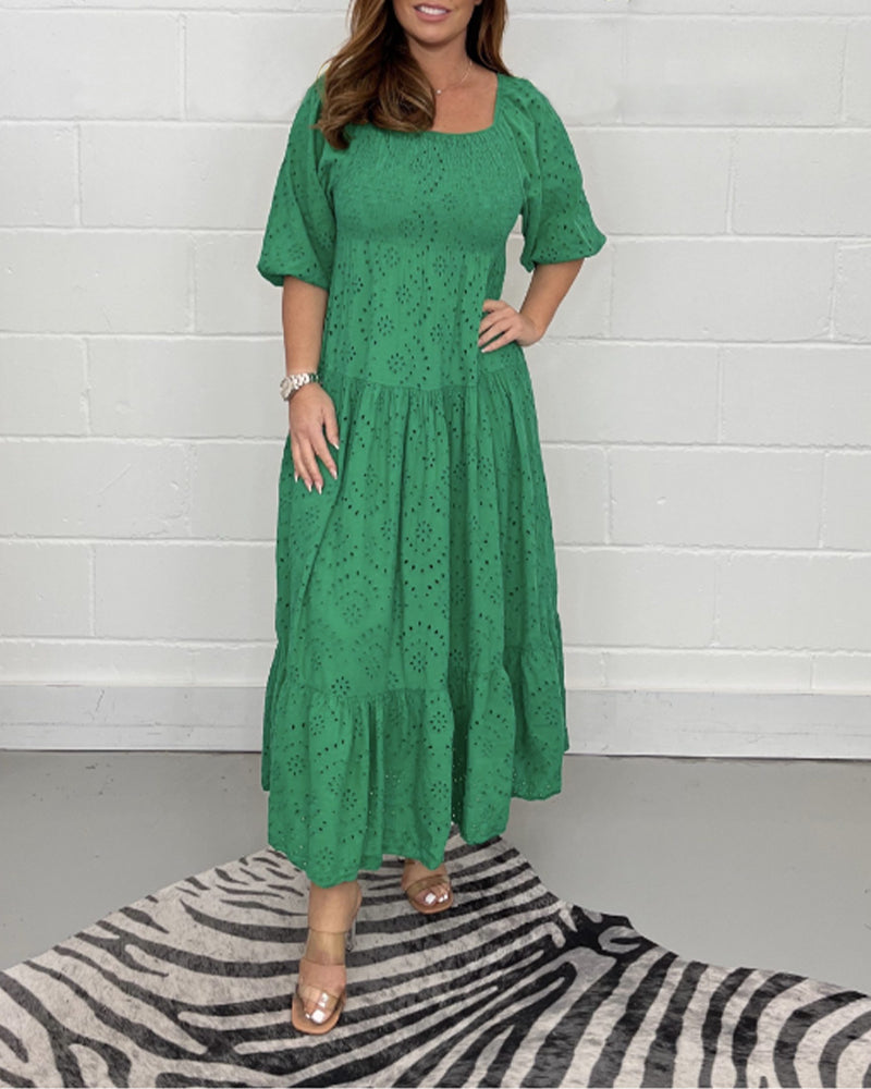 Adelina™ | Elegante Jurk met Vierkante Halslijn