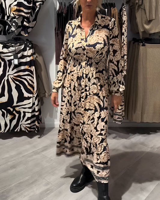 Amelora™ | Modejurk met Kraag en Print