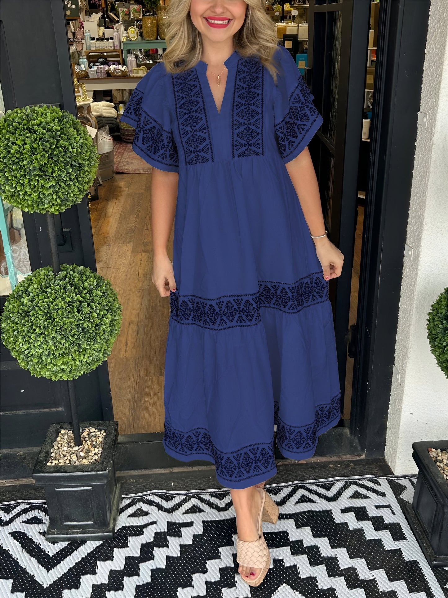 Amber™ | Geborduurde Maxi-jurk