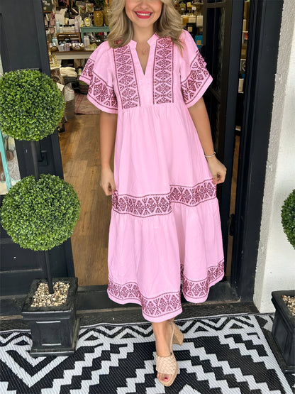 Amber™ | Geborduurde Maxi-jurk