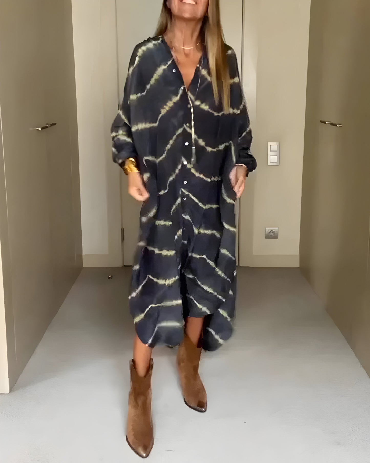 Julia™ | Boho Gestreepte Maxi-jurk