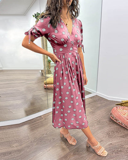 Monique™ | Elegante Jurk met Stippen
