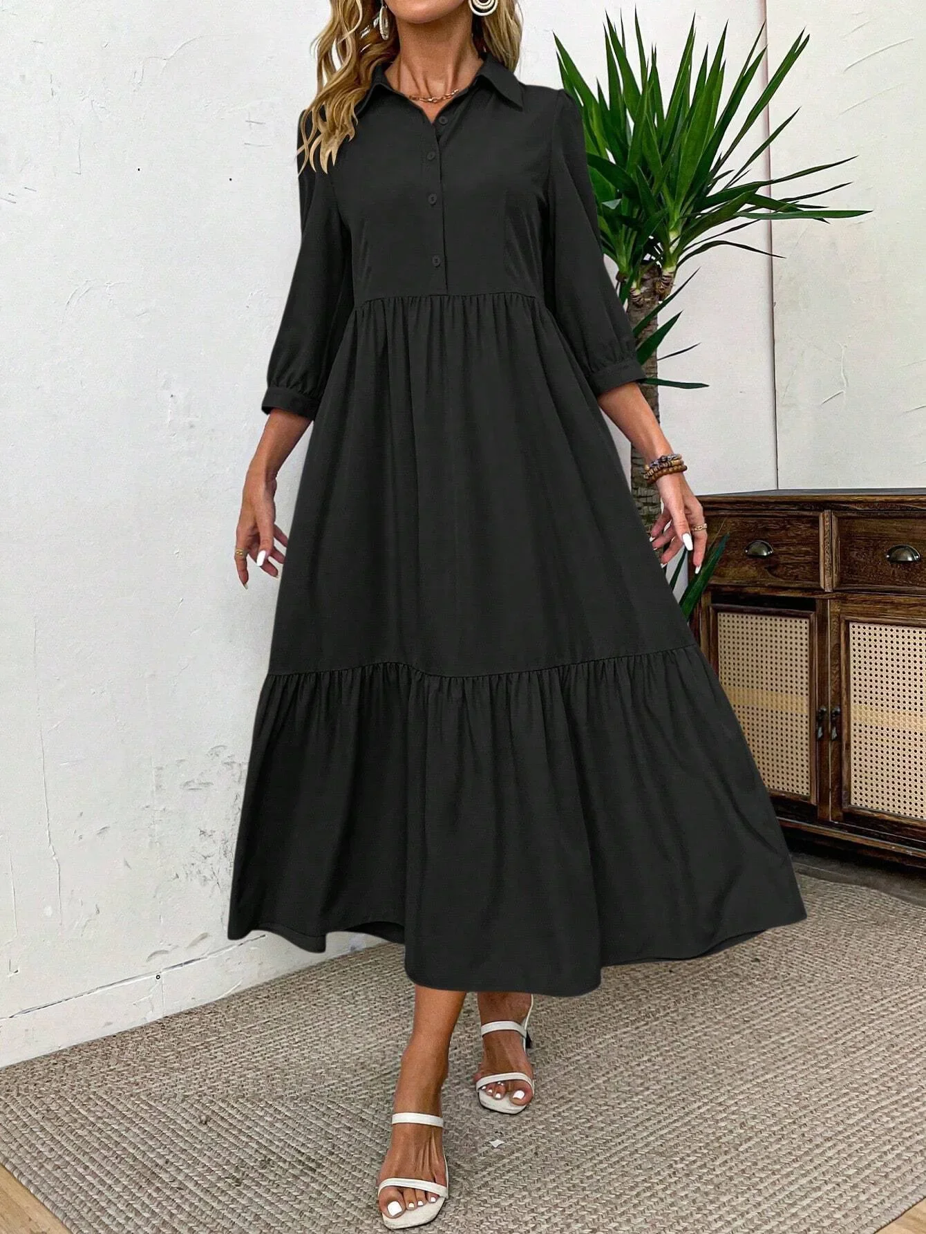 Linde™ | Elegante Overhemdjurk