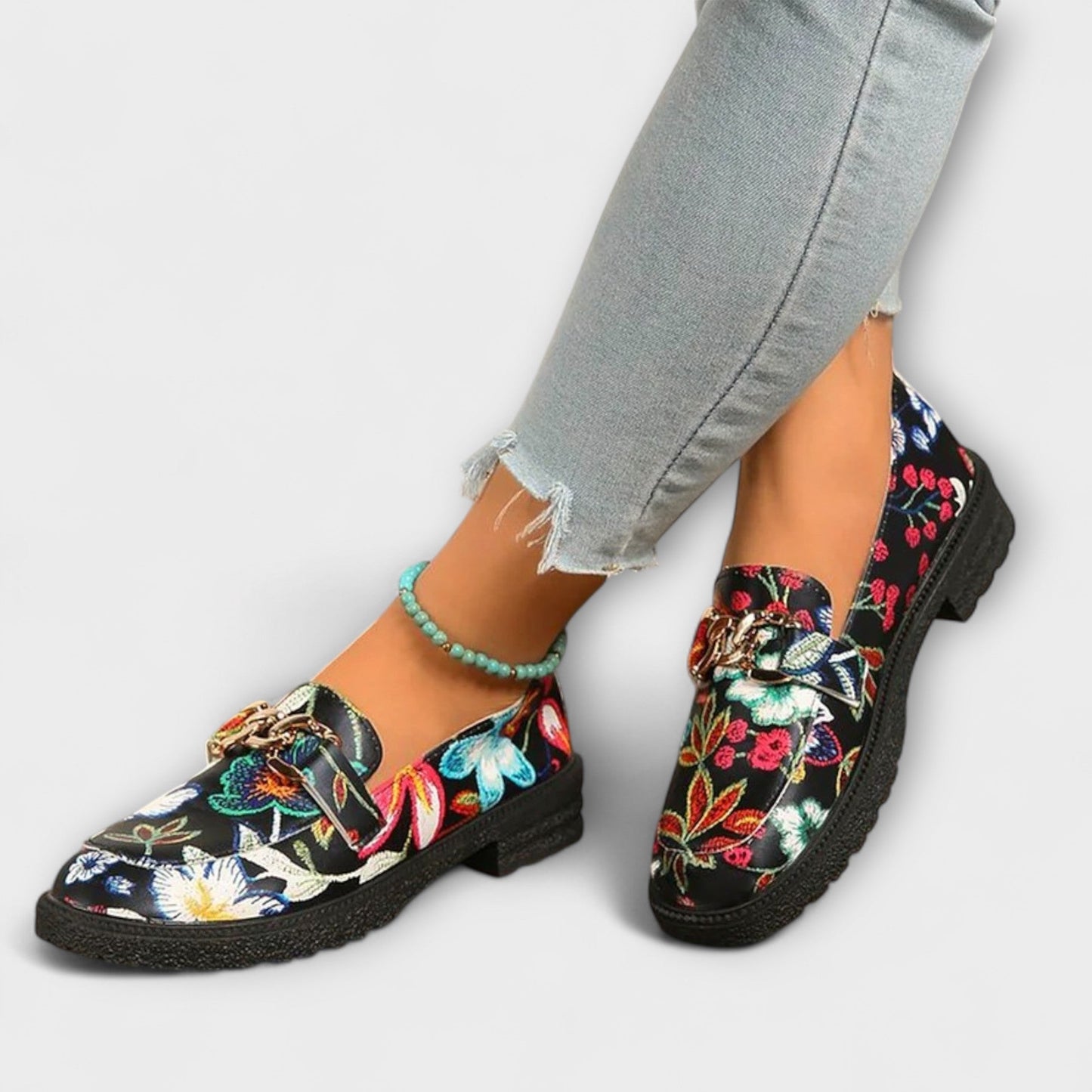 Noelia™ | Multikleurige Loafers met Bloemenpatroon