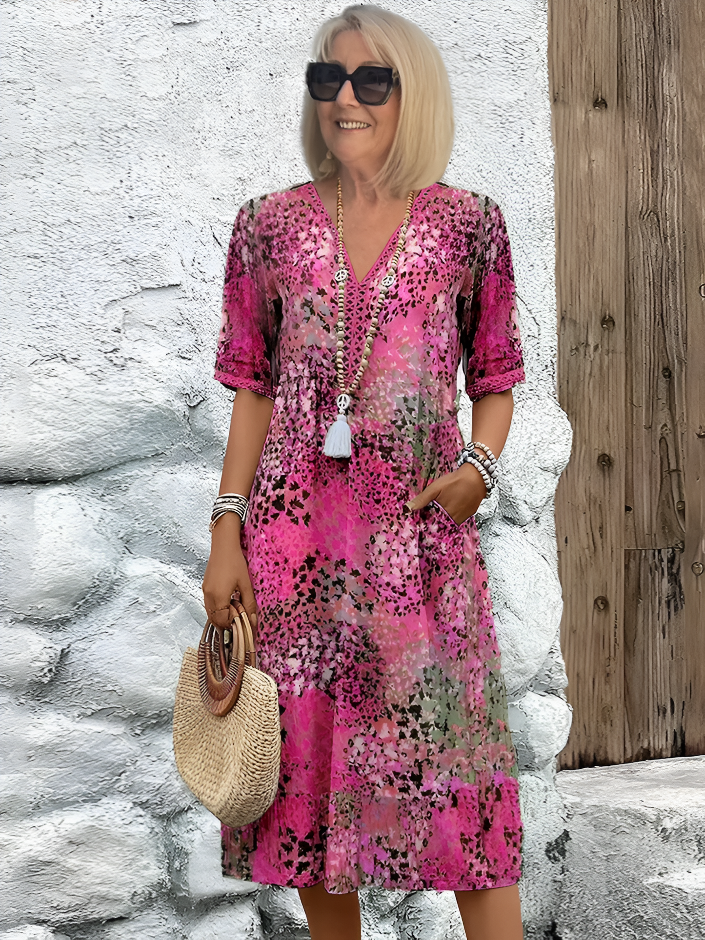 Colette™ | Vibrerende midi-jurk