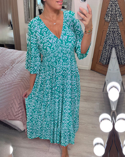 Ella™ | Elegante Maxi-jurk Met Print