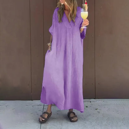 Luna™ | Katoenmix-Jurk met V-hals