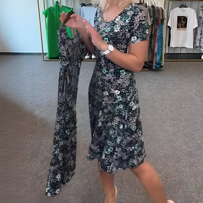 Ella™ | Luchtige Bloemenjurk met U-hals